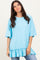Aqua Relaxed Ruffled Tunic Top