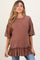 Rust Relaxed Ruffled Tunic Maternity Top