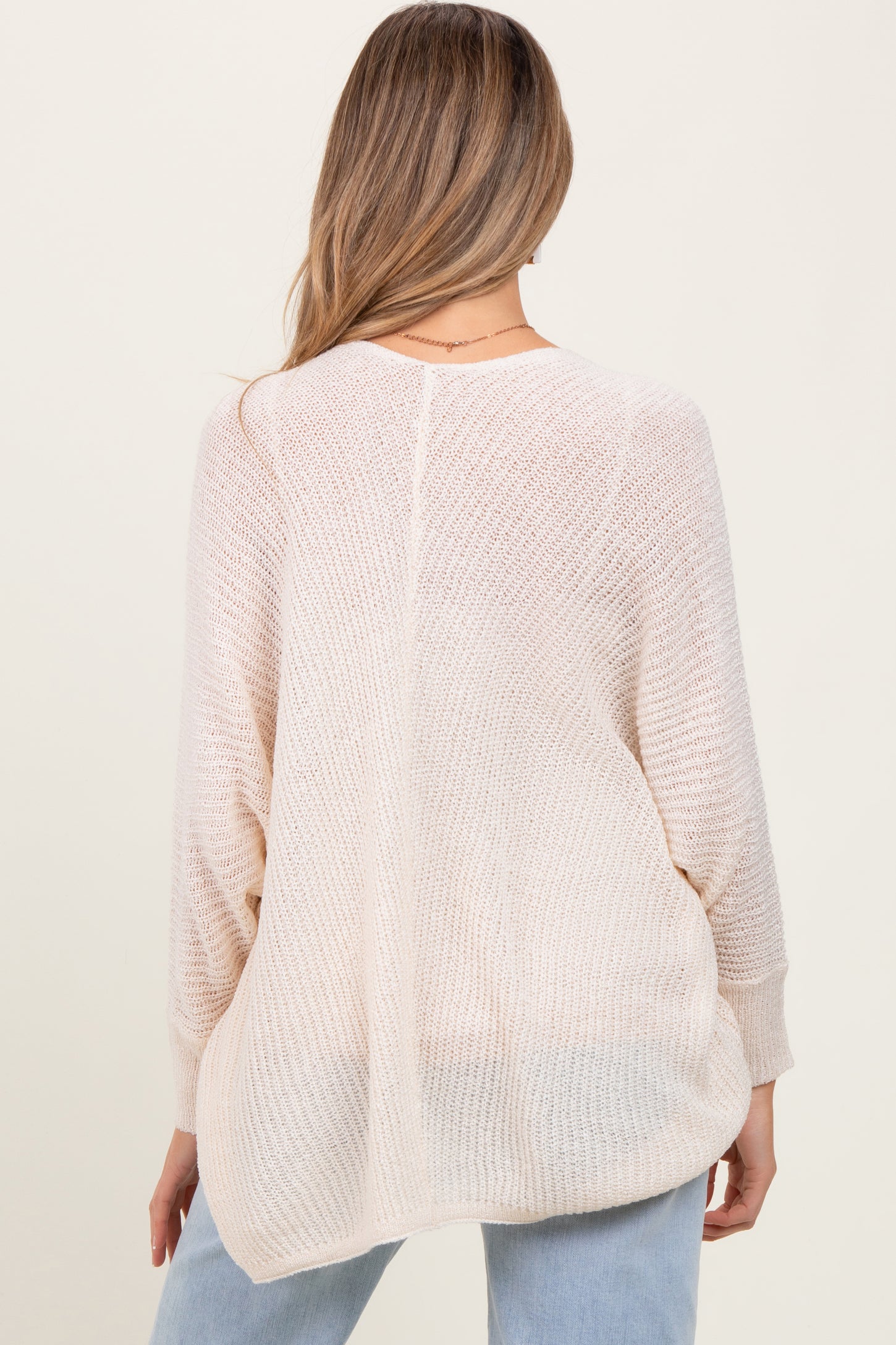 White Knit Open Front Maternity Cardigan