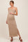 Light Taupe Ruffle Tiered Fitted Maternity Maxi Dress