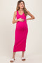 Fuchsia V-Neck Tank Maternity Maxi Dress
