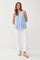 Light Blue Ribbed V-Neck Flowy Tank