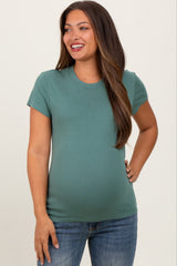 Light Olive Classic Crewneck Maternity T-Shirt