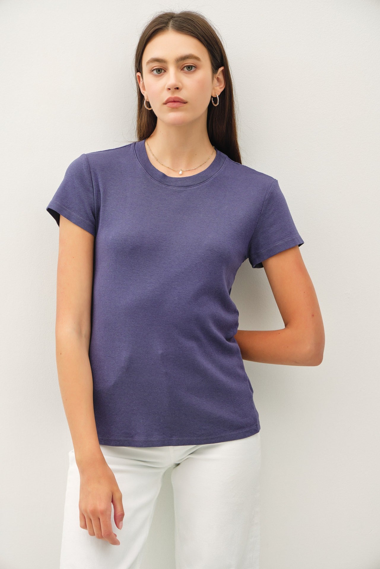 Navy Classic Crewneck Maternity T-Shirt