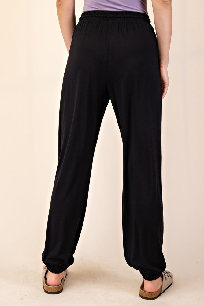 Black Drawstring Jogger Pants