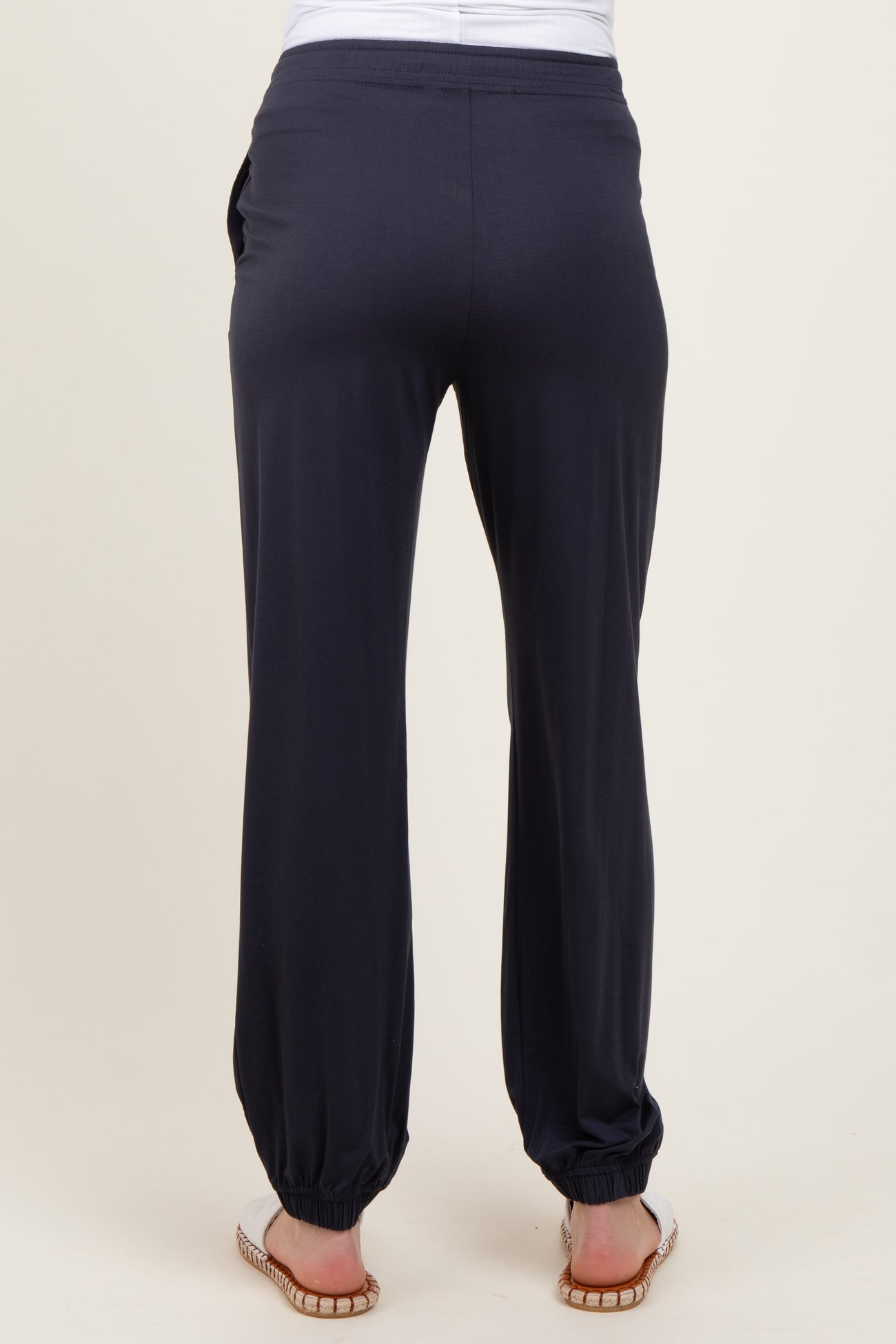 Charcoal Drawstring Maternity Jogger Pants