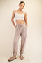 Beige Drawstring Jogger Pants