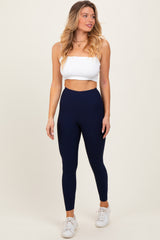 Navy Ribbed Leggings