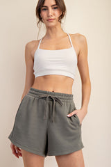 Olive Terry Maternity Shorts