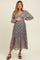 Blue Floral Smocked Waist Maternity Maxi Dress