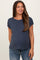 Charcoal Linen Blend Maternity Short Sleeve Tee
