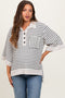 Cream/Black Stripe Button Down Maternity Tunic Top
