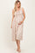 Pink Floral Embroidered Striped Maternity Midi Dress