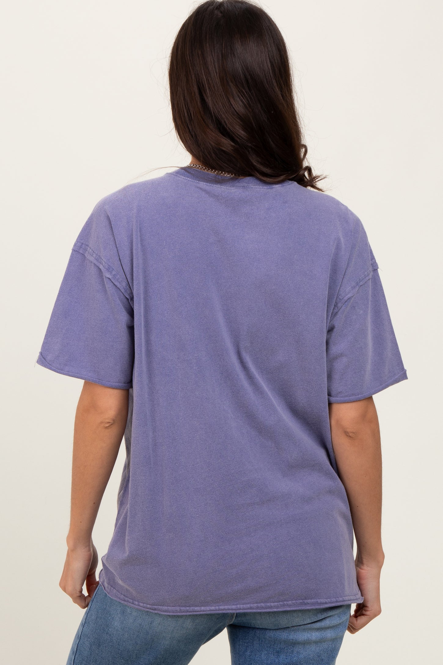 Lavender Short Sleeve Front Pocket Tunic Top