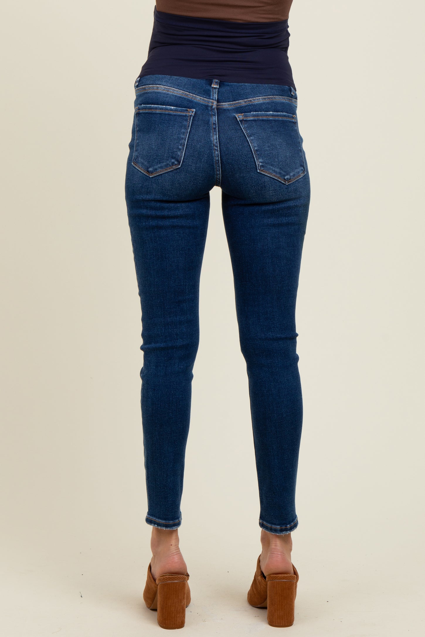 Navy Vintage Wash Maternity Skinny Jeans
