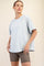 Light Blue Boxy Raw Edge Short Sleeve Tee