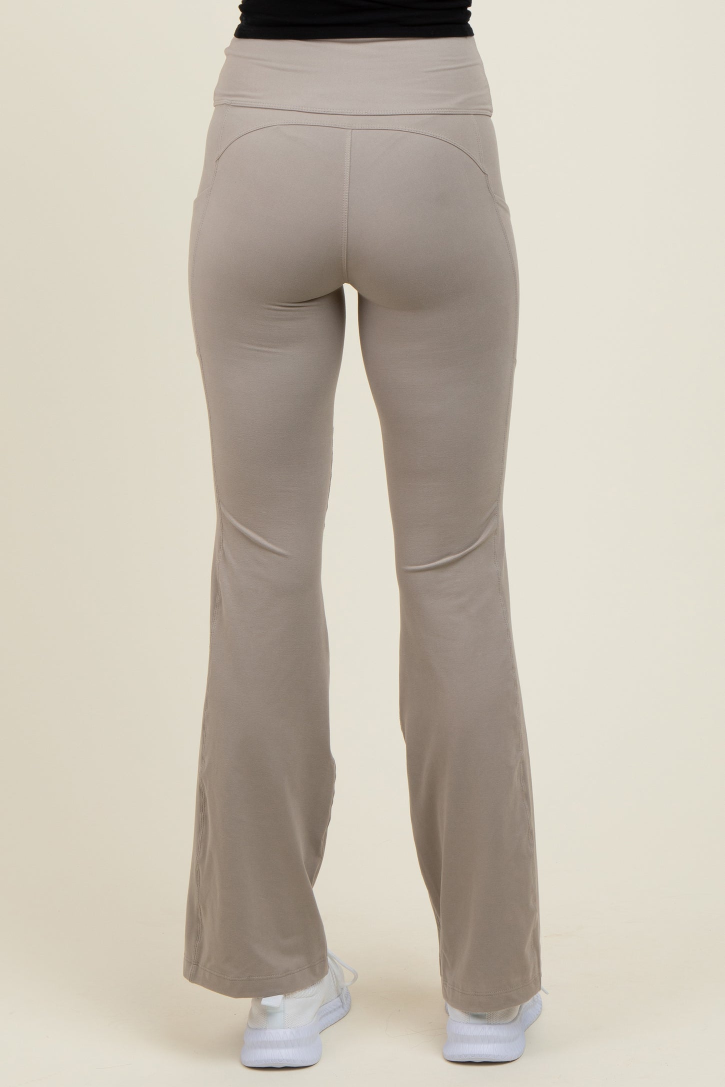 Taupe Active Pocket Flared Leggings
