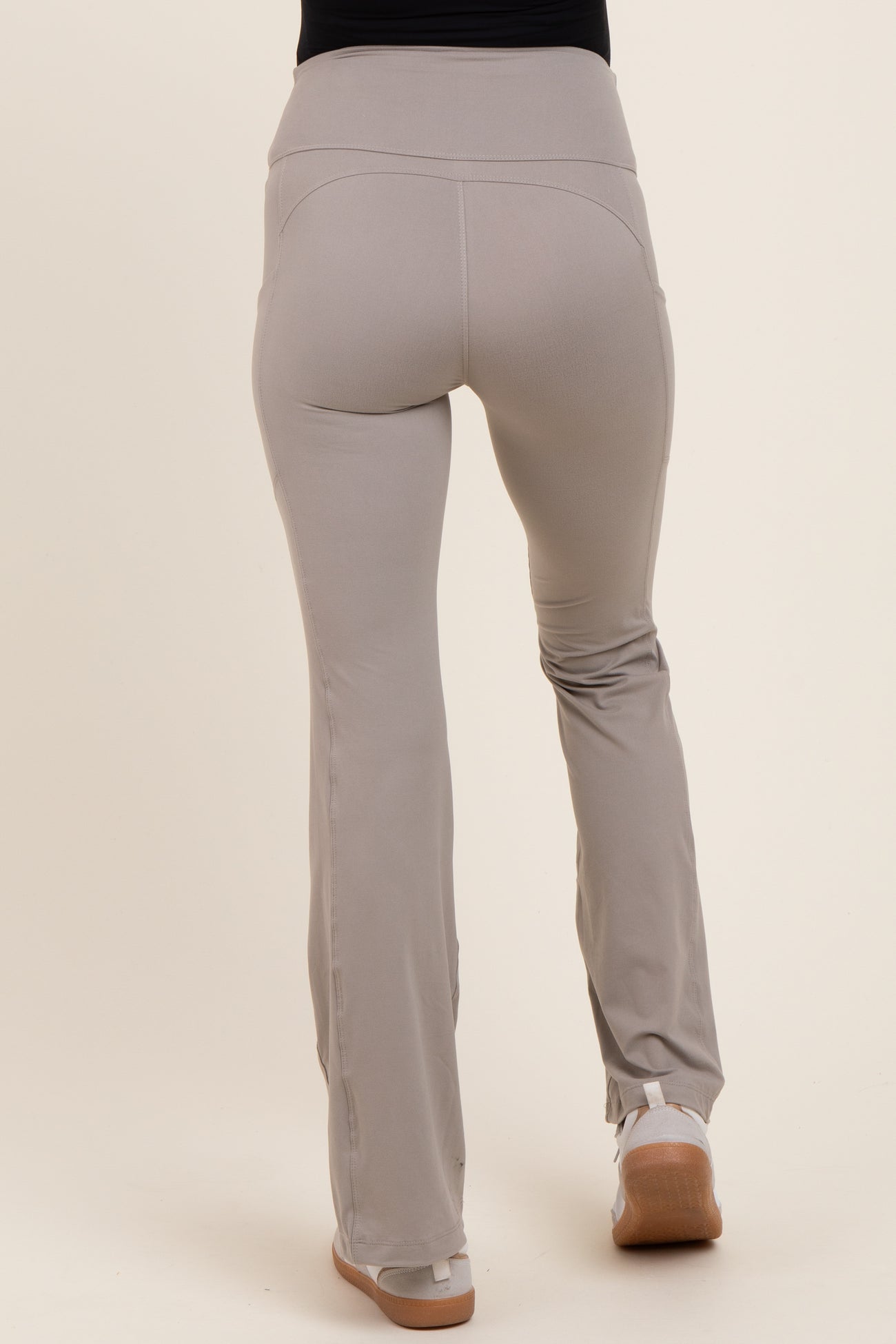 Taupe Active Pocket Flared Maternity Leggings