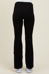 Black Active Pocket Flared Leggings