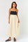 Cream Contrast Skirt Maxi Dress