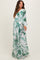 Forest Green Floral Chiffon Long Sleeve Maternity Maxi Dress