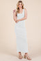White Ribbed Basic Maxi Dress
