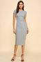 Gray Asymmetrical Ruched T-Shirt Dress