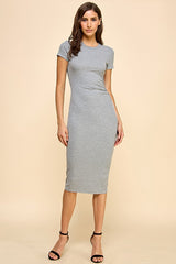 Gray Asymmetrical Ruched T-Shirt Maternity Dress