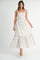 Ivory Floral Print Ruffle Hem Maxi Dress