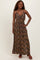 Black Floral Twist Front Cutout Maxi Dress