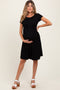 Black Twist Front Short Sleeve Maternity Dress