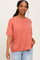 Coral Knit Drop Shoulder Short Sleeve Top