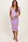 Lavender Off Shoulder Fitted Maternity Midi Dress