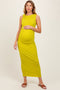Lime Textured Shoulder Detail Maternity Midi Dress