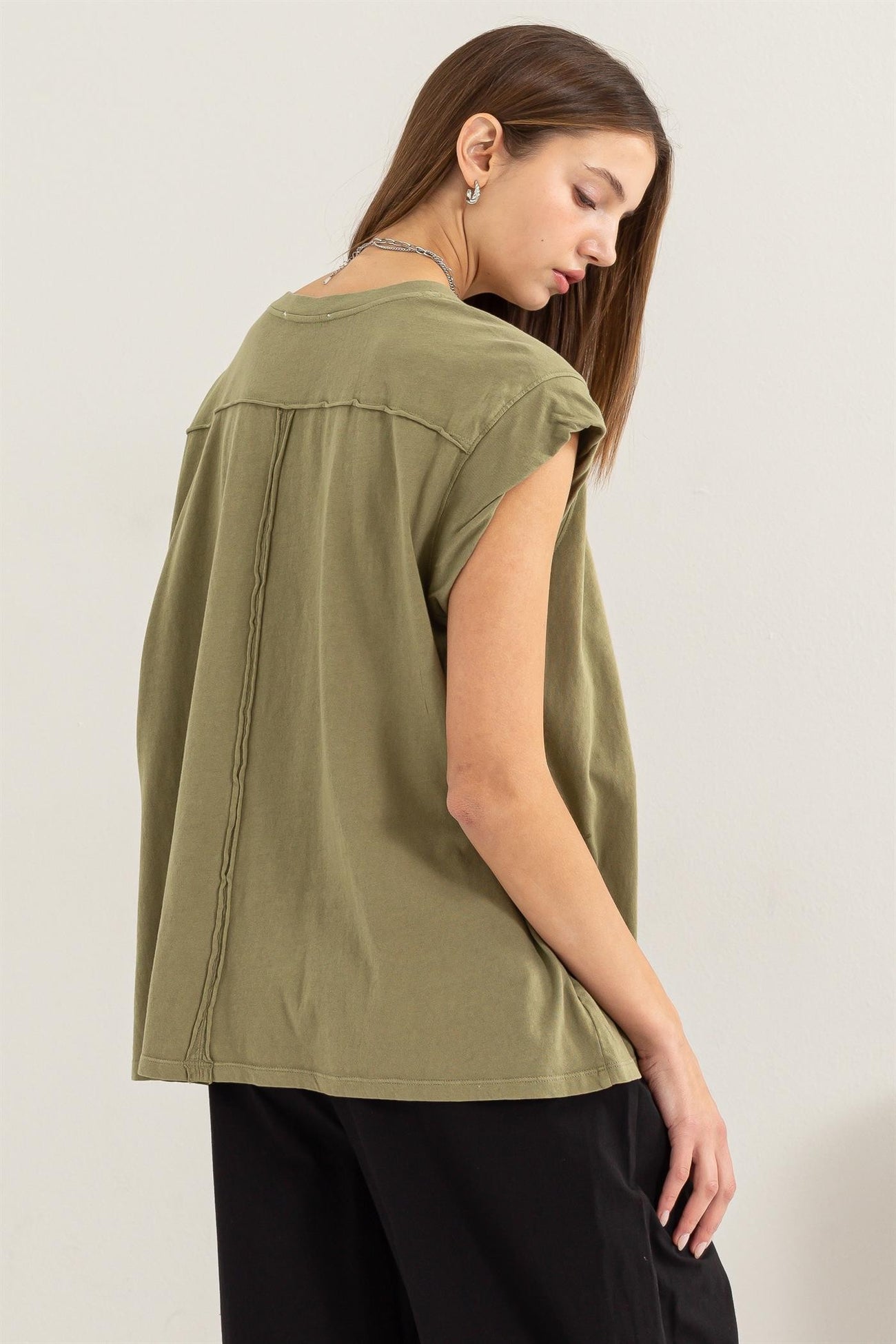 Olive Soft Oversized Top