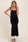 Black Knit Tie Detail Sleeveless Mermaid Maxi Maternity Dress
