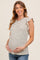 Forest Green Striped Flutter Sleeve Maternity Top