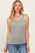 Light Olive Solid Ribbed Tank Top