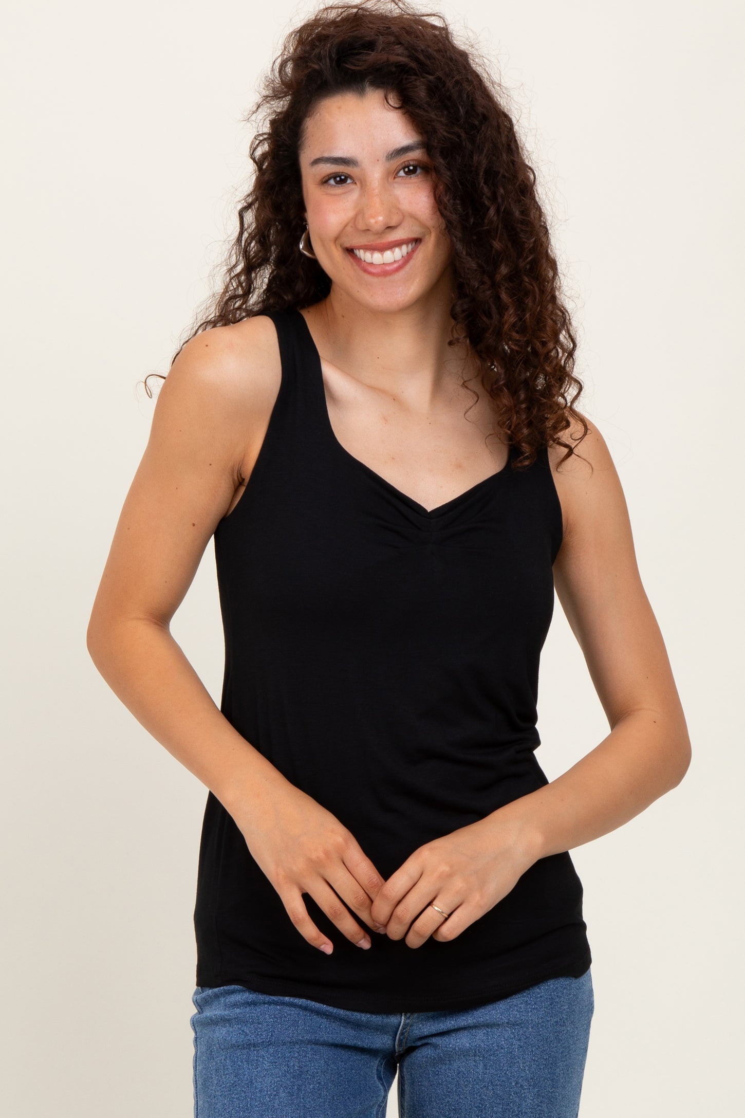 Black Sweetheart Sleeveless Maternity Top