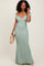 Light Olive Ruffle Texture Convertible Backless Maxi Dress