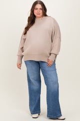 Light Blue Vintage Wash Wide Leg Maternity Plus Jeans