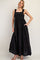 Black Swiss Dot Tiered Sleeveless Maxi Dress