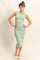 Mint Green Ribbed Sleeveless Midi Dress