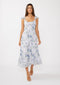 Lilac Floral Textured Open Back Tie Maxi Dress