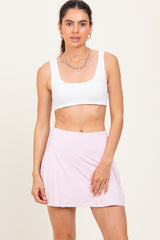 Pink Back Pleat Skort