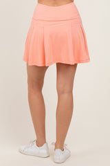 Peach Back Pleat Skort