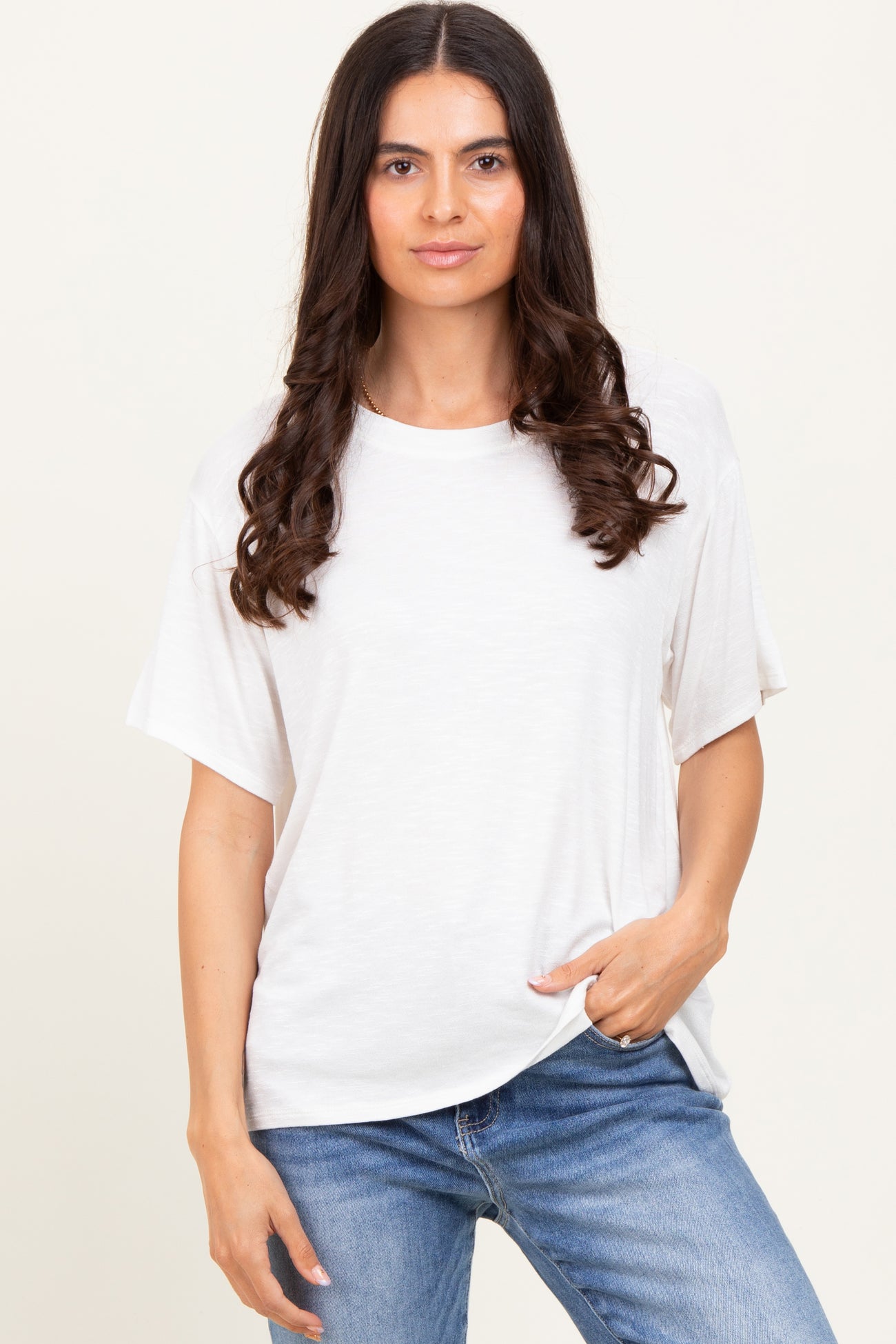 Ivory Relaxed Fit Short Sleeve Tee