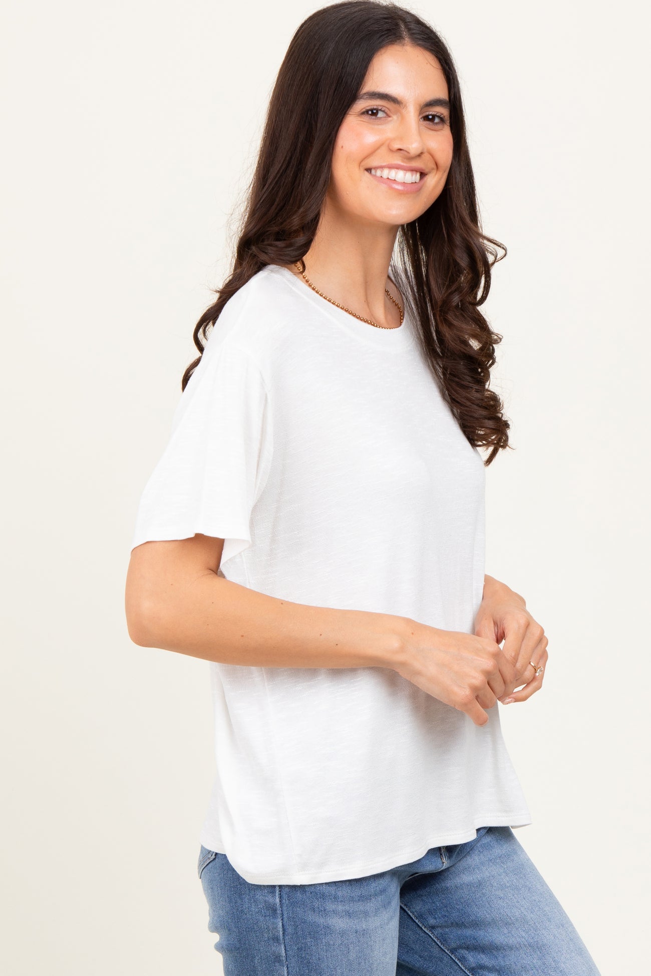 Ivory Relaxed Fit Short Sleeve Tee