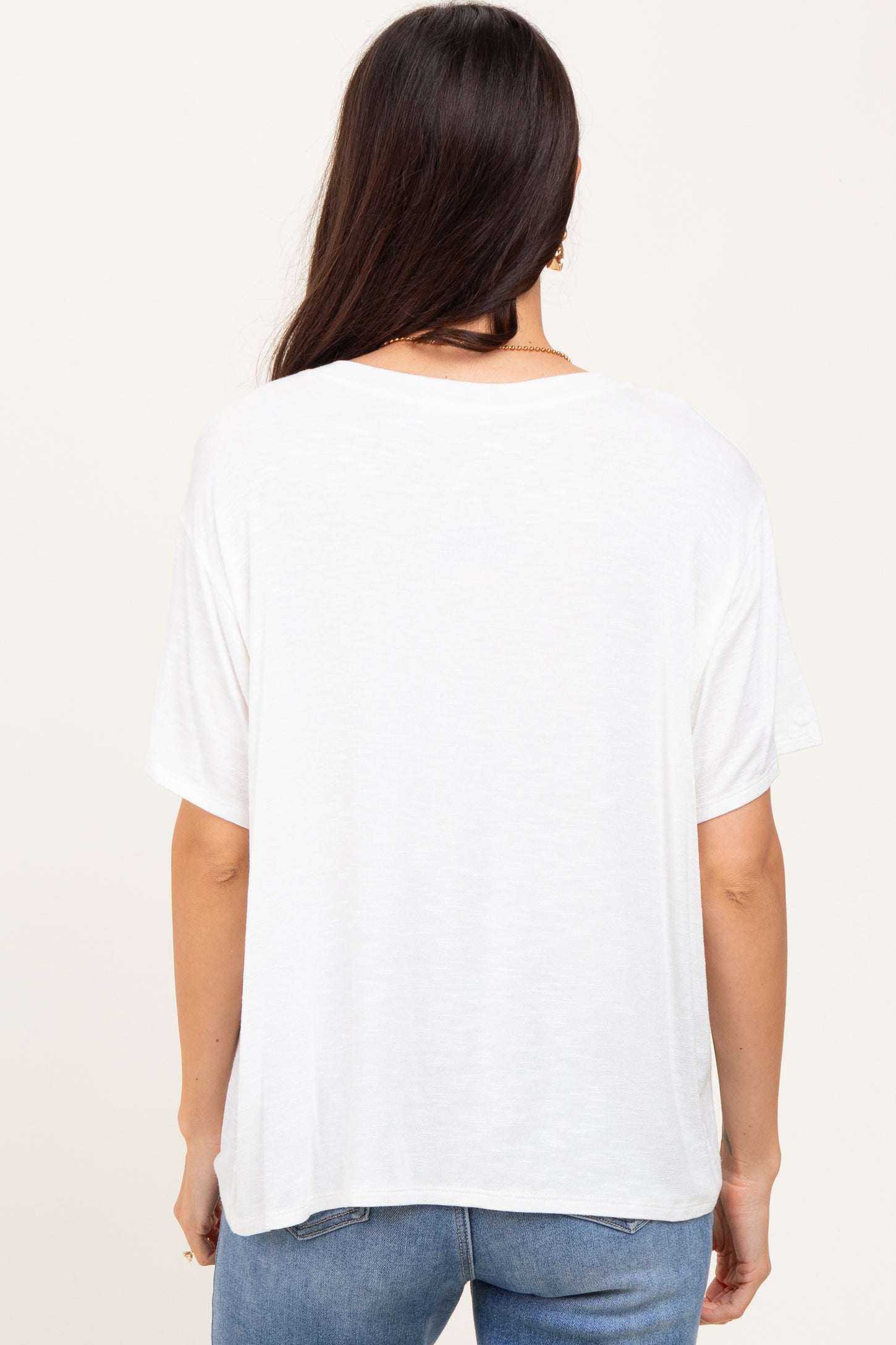 Ivory Relaxed Fit Short Sleeve Tee