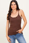 Brown Textured Knit Tank Top